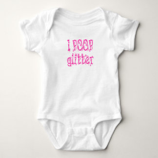 Body Je fais caca paillettes rose