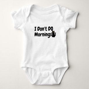 Body Je ne fais pas les matins T-shirt bébé chat noir –
