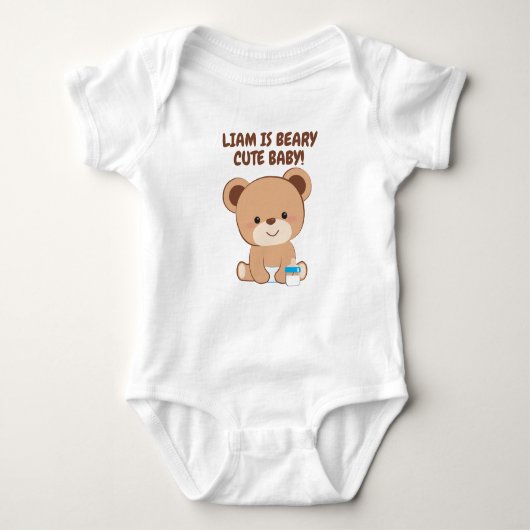 Body Je suis beary mignon maillot de bébé avec l'ours m (Devant)