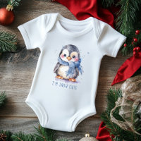 Je suis Neige Mignonne Aquarelle hiver Pingouin de