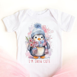 Body Je suis Neige Mignonne Aquarelle hiver Pingouin de