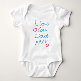 Body "Je t'aime message manuscrit de xoxo de papa"