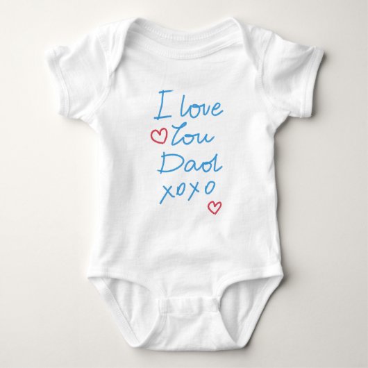 Body "Je t'aime message manuscrit de xoxo de papa" (Devant)