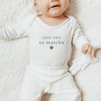 Je t'aime tellement matcha Baby Shower vert sauge