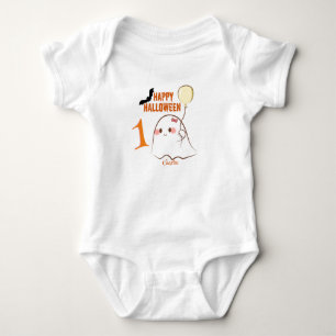 Body Joli 1er Halloween Fantôme Tenant un Ballon Nom