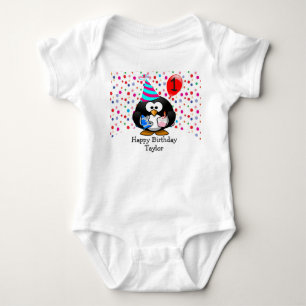 Body Joli bébé 1er anniversaire Pingouin