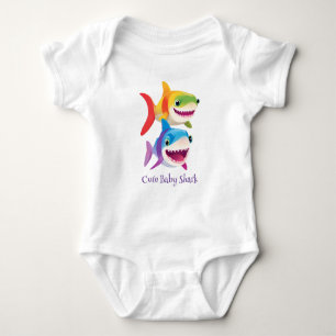 Body Joli bébé requin arc-en-ciel coloré enfants annive
