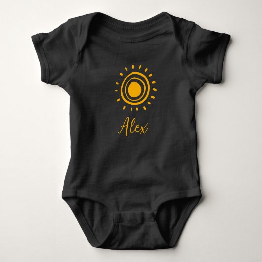 Body Joli bodysuit bohème soleil monogramme prénom bébé (Devant)