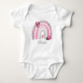 Body Joli Boho rose arc en ciel avec Ladybugs Monogramm (Devant)