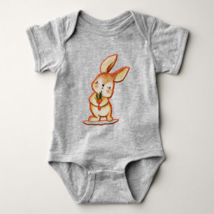 Body Joli Bunny de Pâques Baby Unisex Gray Bodysuit
