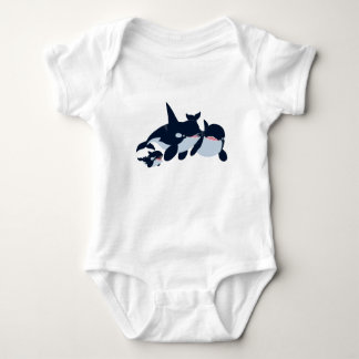 Body Joli Cartoon Orca Famille Bébé Bodysuit