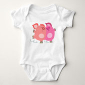 Body Joli Cartoon Roller Pigs Patinage Bodysuit bébé (Devant)