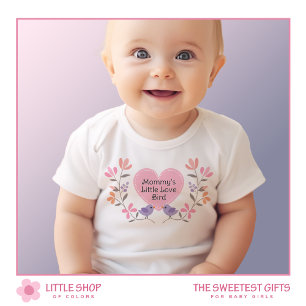Body Joli cœur rose oiseau floral amour