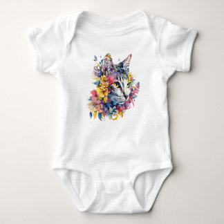 Body Joli design floral de la face de chat