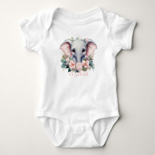 Body Joli et Coloré Éléphant de Bébé Floral