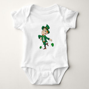 Body Joli et souriant dancing leprechaun, un arc-en-cie