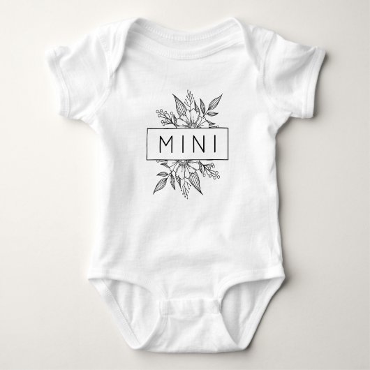 Body Joli floral découpé MINI noir design correspondant (Devant)