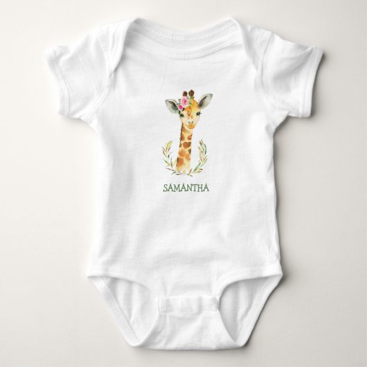 Body Joli girafe boho et verdure fille ou garçon (Devant)