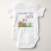 Body Joli lapin de Pâques rose violet bébé premier Pâqu (Dos)