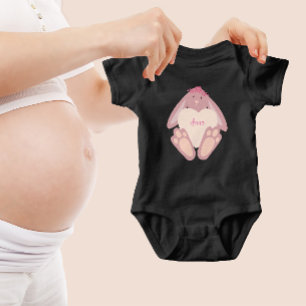 Body Joli Lapin Fille Pastel Rose Avec Coeur