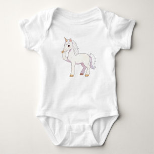 Body Joli licorne blanc pur levant le sabot et soufflan