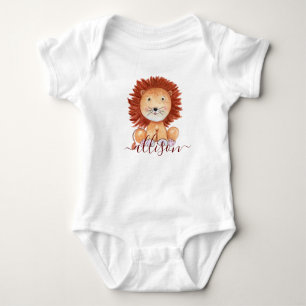 Body Joli lion dessiné à la main enfants personnalisés