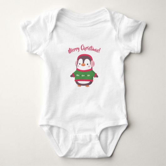 Body Joli Manchot En Pull Joyeux Noël Bébé (Devant)