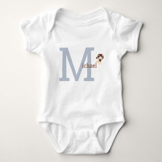 Body Joli Monogramme Garçon Bodysuit Lion (Devant)