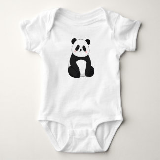 Body Joli ours panda kawaii noir et blanc