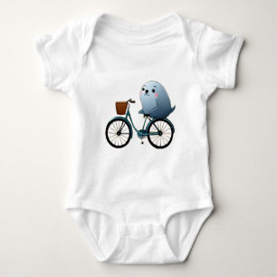 Body Joli petit phoque de dessin animé sur un vélo