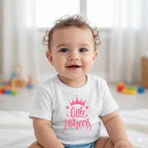 Joli T-Shirt Bébé Petite Princesse Couronne Rose