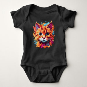 Body Joli visage de chat Design multicolore