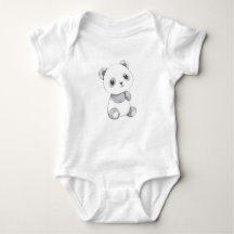 Jolie Bébé Panda Illustration Bébé Jersey Bodysuit