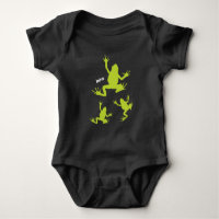 Jolie grenouille verte et noire
