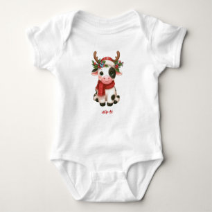 Body Jolie vache de Noël mignonne
