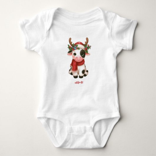 Body Jolie vache de Noël mignonne (Devant)
