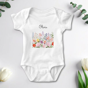Body Jolies Fleurs Colorées Jardin Floral Personnalisé