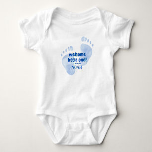 Body Jolis Petits Pieds de Bébé Bleus Bienvenue à Toi N