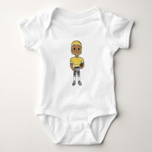 Body joueur de football vintage rétro noir jaune simple