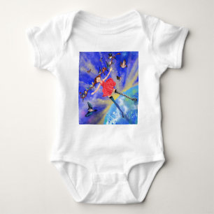 Body Joyeuse fille avec oiseaux Bébé Bodysuit