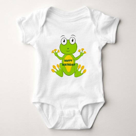 Body Joyeuse grenouille verte d'anniversaire (Devant)