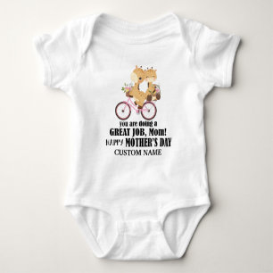 Body Joyeuses Giraffes de la Fête des Mères sur vélo + 