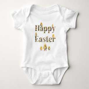 Body Joyeuses Pâques Texte décoratif Bébé Poussins
