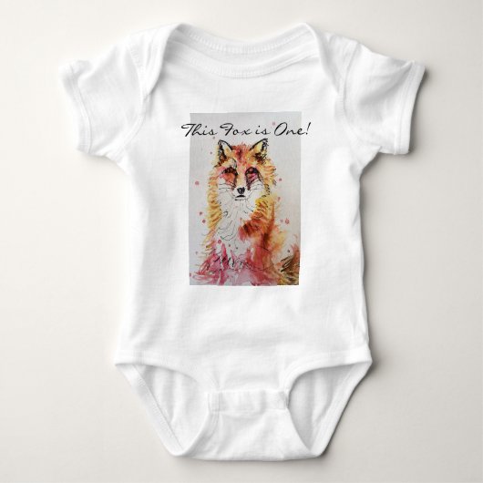 Body Joyeux Anniversaire Renard Mignon Renard Orange Aq (Devant)
