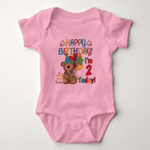 Body Joyeux anniversaire Teddy Bear 2e anniversaire