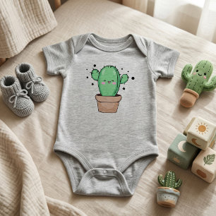Body Joyeux cactus bébé souriant dans le vase avec les