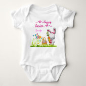 Body Joyeux lapin de Pâques et oeufs bébé fille personn (Devant)