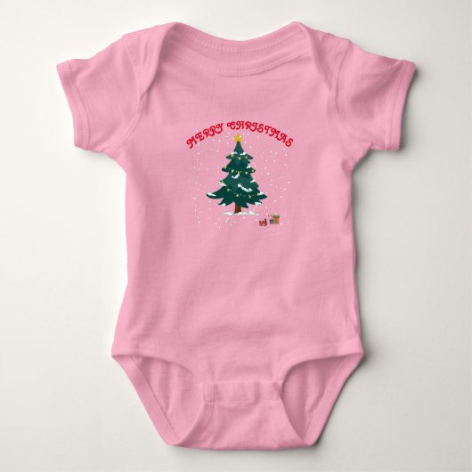 Body Joyeux Noël Bébé Rose (Devant)