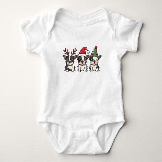 Body Joyeux Noël Boston Terrier Chiens (Devant)