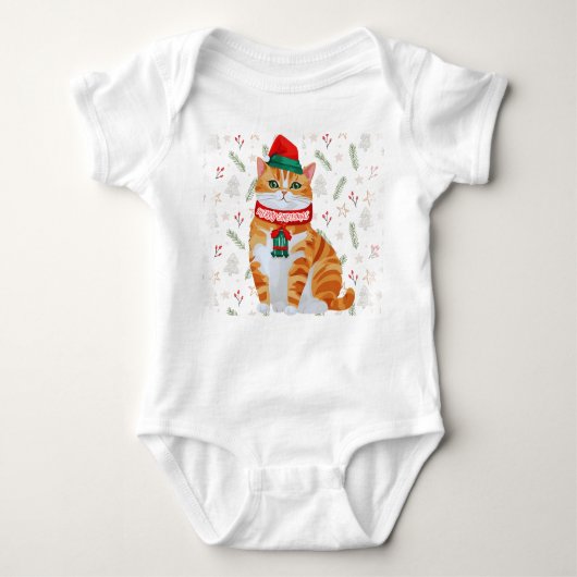 Body Joyeux Noël Happy Chat Bodysuit - Design unique (Devant)